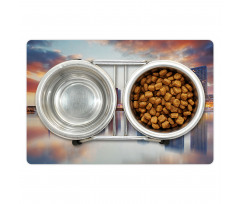 Buildings Dawn Reflection Pet Mat