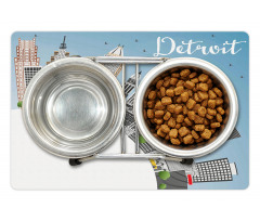 Detroit USA Skyline Art Pet Mat