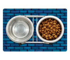 Blue Colored Stone Wall Pet Mat