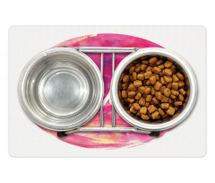 Wording on Watercolor Round Pet Mat