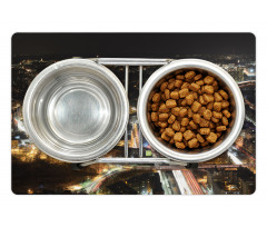 Skyline at Night City Pet Mat