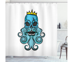 Beard Royal Crown Skeleton Shower Curtain
