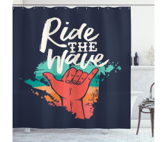 Ride the Wave and Gesture Shower Curtain