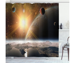 Moons Universe Earth Shower Curtain