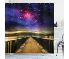 Galaxy Cosmos Bridge Shower Curtain