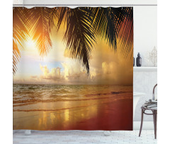 Sunset Caribbean Palms Shower Curtain