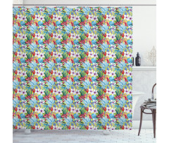 Tropic Flowers Shower Curtain