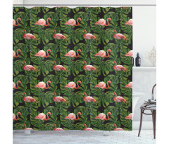 Exotic Bird and Monstera Shower Curtain