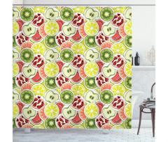 Modern Organic Food Rounds Shower Curtain