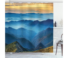 Blue Mountain Ridges Shower Curtain