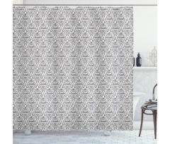 Hatched Curlicue Motif Shower Curtain