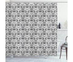 Baroque Curly Motif Shower Curtain