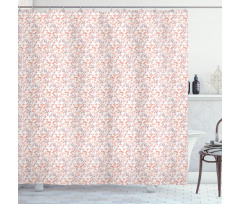 Peachy Feminine Theme Flower Shower Curtain