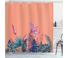 Exotic Monstera Floral Art Shower Curtain