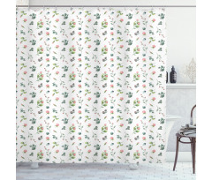 Watercolor Roses Leaf Shower Curtain