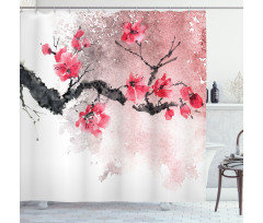 Watercolor Floral Art Shower Curtain