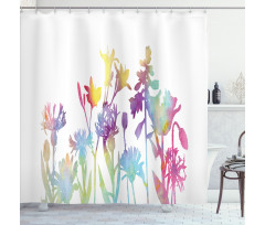 Colorful Ombre Floral Art Shower Curtain