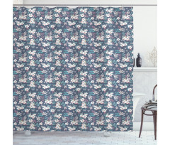 Soft Tones Neat Floral Art Shower Curtain