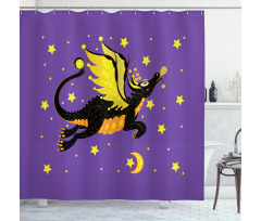 Moon and the Stars at Night Shower Curtain