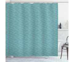 Sea Animals Calm Doodle Art Shower Curtain