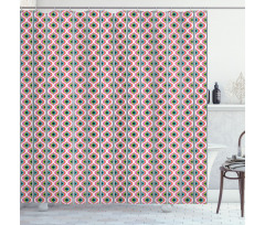 Retro Look Abstract Motif Art Shower Curtain