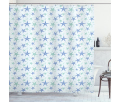 Nautical Theme Starfish Shower Curtain