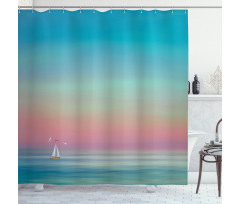 Ombre Calm Sea Tides Artwork Shower Curtain