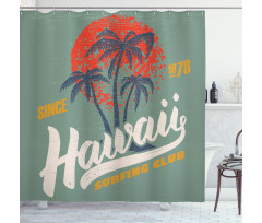 Surfing Club Logo Artwork Shower Curtain