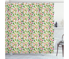Detailed Colored Foods Shower Curtain