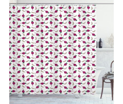 Cartoon Garlic and Beet Shower Curtain