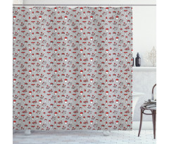 Amanita Fungus Pattern Shower Curtain