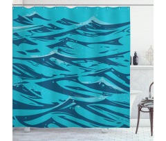 Abstract Waves Art Shower Curtain