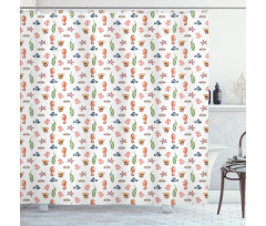 Colorful Sea Creatures Shower Curtain