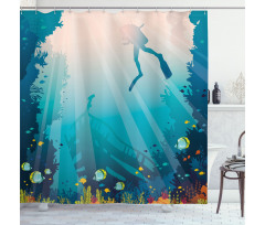 Underwater Elements Diver Shower Curtain