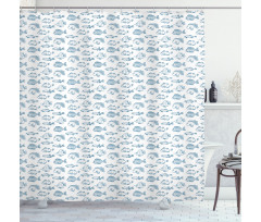 Outline Design Fish Design Shower Curtain