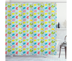 Colorful Seaweed Coral Shower Curtain