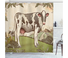 Dairy Cattle Farmland Shower Curtain