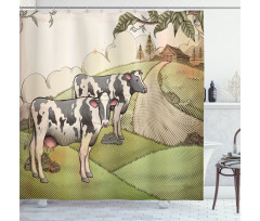 Dairy Cows Countryside Shower Curtain