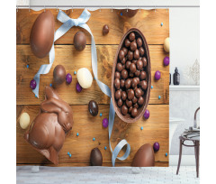 Chocolate Holiday Eggs Shower Curtain