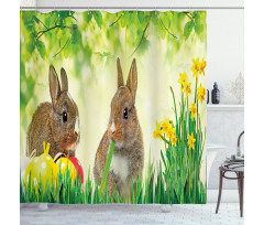 Easter Rabbits Shower Curtain