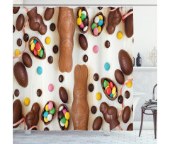 Choco Rabbits Shower Curtain