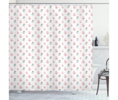 Baby Rabbit Doodle Shower Curtain