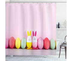 Dyed Eggs and Rabbits Shower Curtain