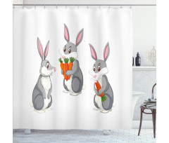 Funny Rabbit Cartoon Shower Curtain