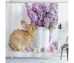 Rabbit with Lilac Shower Curtain