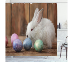 Rustic Egg Coloring Shower Curtain