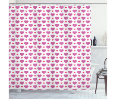 Simplistic Hearts Shower Curtain