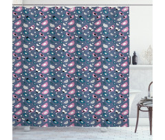 Avian Animals Polka Dots Shower Curtain