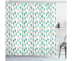 Prickle Plant in Pots Shower Curtain