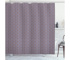 Retro Geometrical Motif Shower Curtain